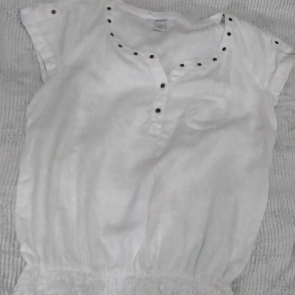 Style & Co all Linen white blouse size 8